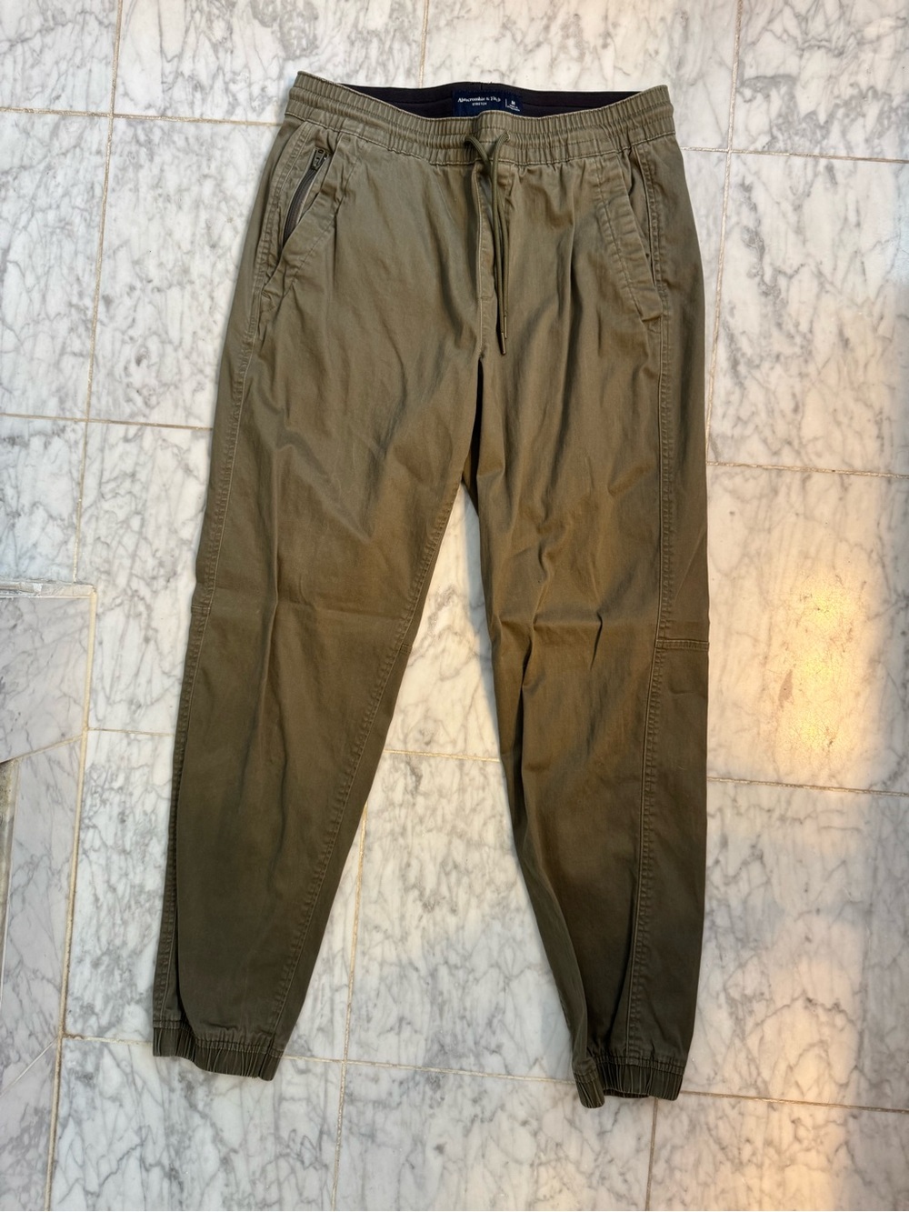 Abercrombie Men's Olive Drawstring Jogger Pants